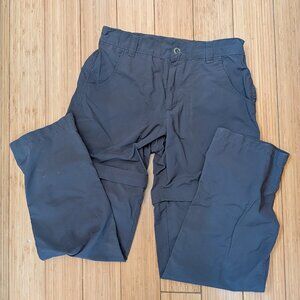 Gray nylon convertible pants, Small, inseam 31 inches, White Sierra
